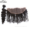 Unprocessed Full Cuticle 8A Chinese Natural Deep Curly Frontal Closure Human Hair Extensions Stock Price